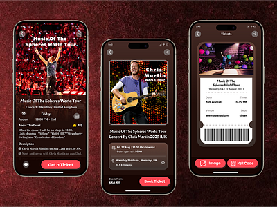 Concert App app booking concert event figma ui ux