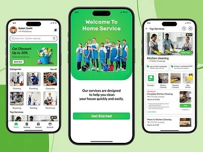 Home Service App app booking figma service ui ux