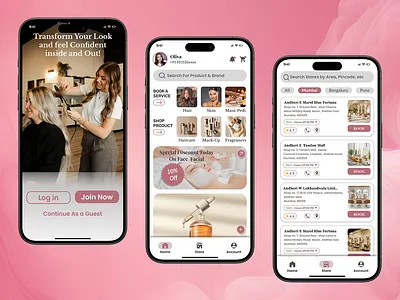 Saloon App app figma salon ui ux