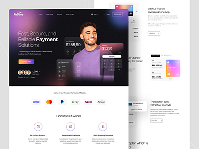 Fintech Landing Page Design bank bank card banking fintech fintech web fintech web design landing page money management payment getway payment solution virtual card web design website