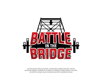Battle in the bridge logo gym design barbell battle bridge fitness gym gym logo logo red sport strong