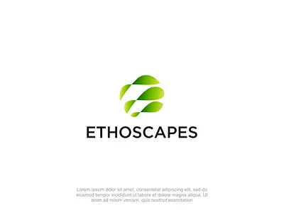 Ethoscapes E logo design abstract circle circle logo e e logo globe green green log leaf logo modern premium pro world