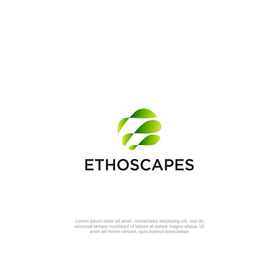 Ethoscapes E logo design abstract circle circle logo e e logo globe green green log leaf logo modern premium pro world