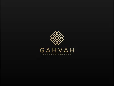 Gahvah logo design. beauty logo elegant beauty elegant g g logo gold leaf logo love luck lucky mandala modern premium pro