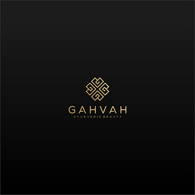 Gahvah logo design. beauty logo elegant beauty elegant g g logo gold leaf logo love luck lucky mandala modern premium pro