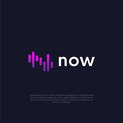 Now Music logo design, audio element audio cloud design elegant logo modern music n n logo premium pro purple simple spectrum