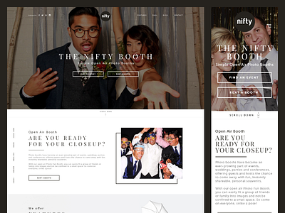 The Nifty Booth – Event Photo Booth Website Design user experience