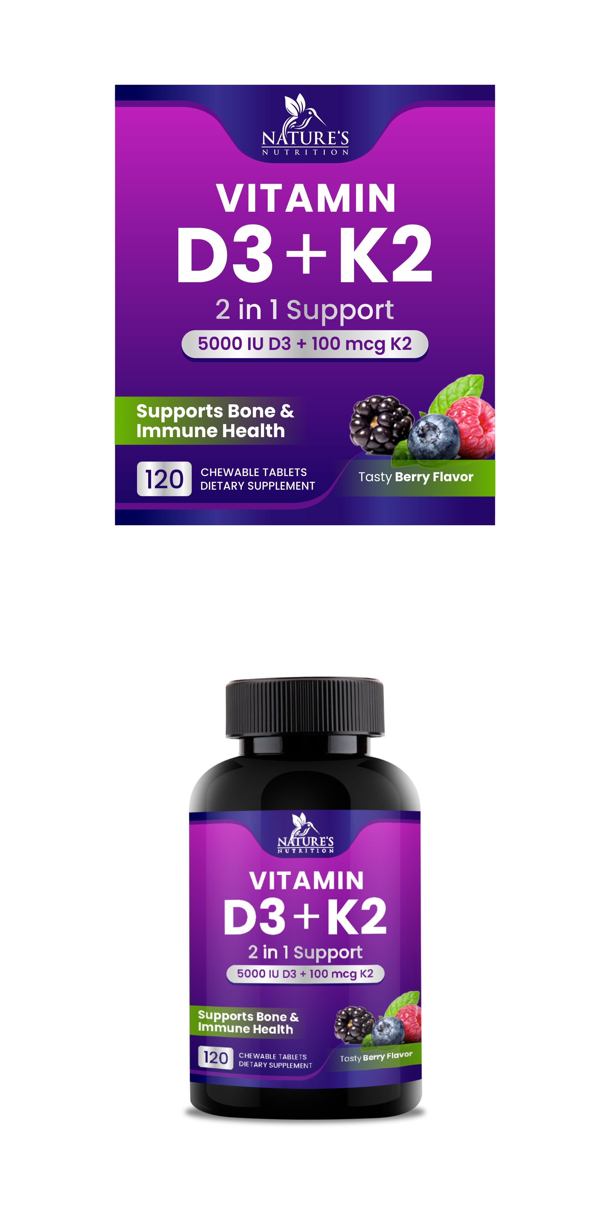 Vitamin label design bottle fruit jar label logo modern nature natures nutrition premium pro vitamin warp