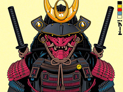 Illustration for DAUPE! book cartoon cd character cover design graphic design illustration music samurai skull vector vinyl