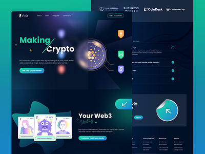 Crypto Website Design blockchain crypto crypto landing page crypto marketplace crypto wallet crypto web design crypto website cryptocurrency website uxui web web3