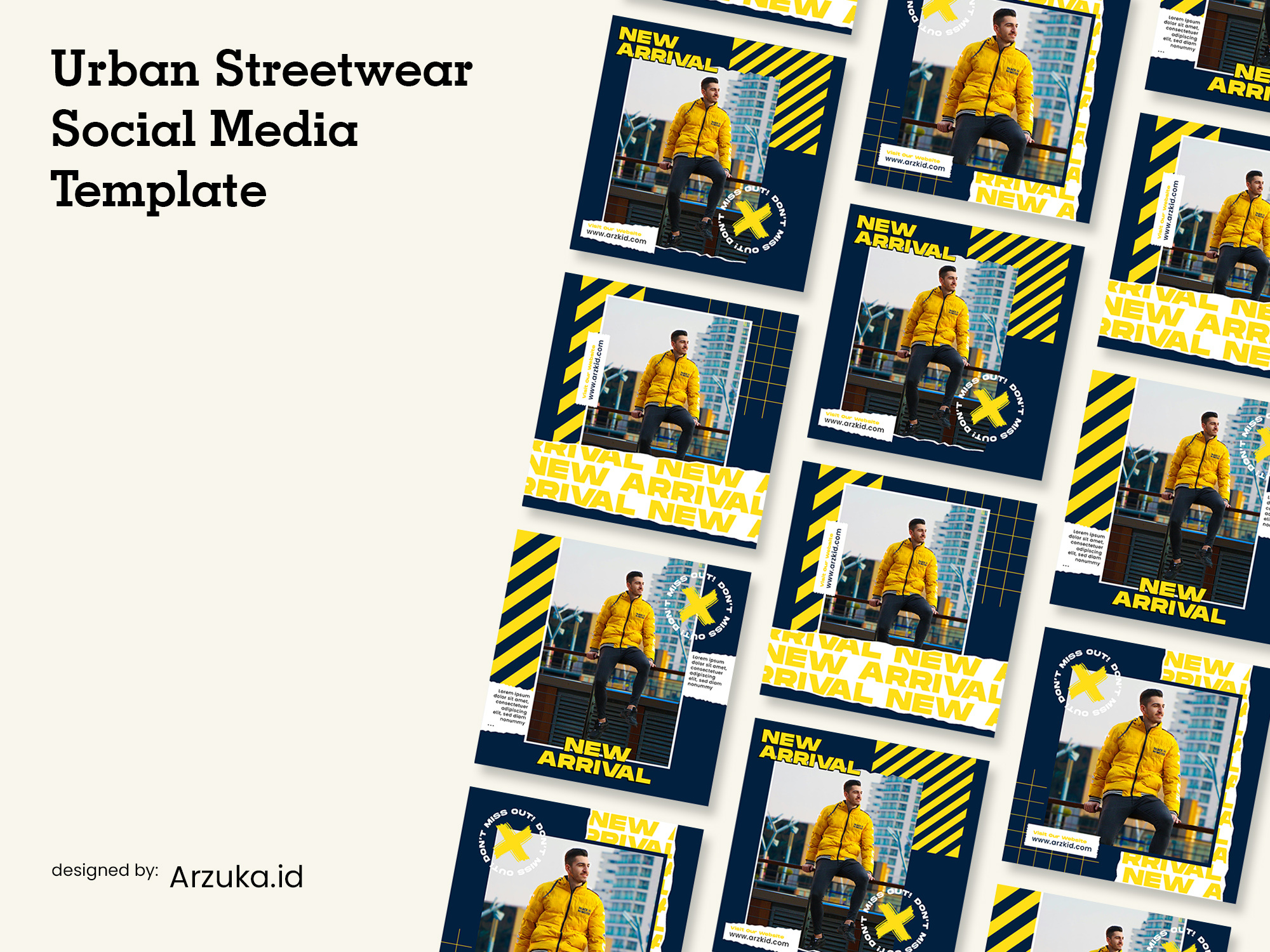 Urban Streetwear Social Media Template apparel branding design fashion graphic design instagram media post preview reels social media story streetwear template urban