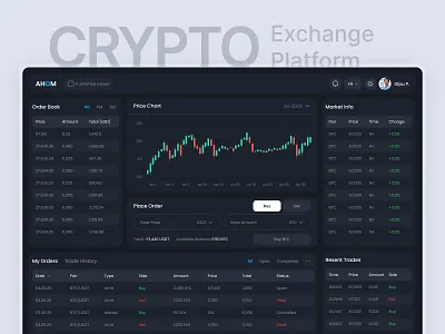 Ahom - Crypto Dashboard banking crypto crypto app crypto design crypto exchange crypto swap crypto wallet cryptocurrency dashboard exchange chart exchange platform fantech financial dashboard product design saas trading trading dashboard trading platform ui ux design web app