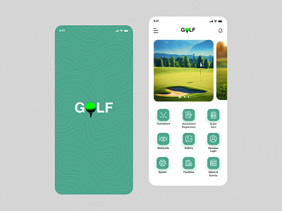 Golf Club App Designs animation graphic design landing page logo motion graphics ui vector
