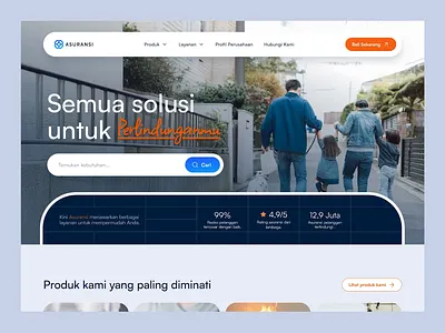 Landing Page - Insurance card clean company family insurance landing page layout life motion motion graphics study case ui ux website