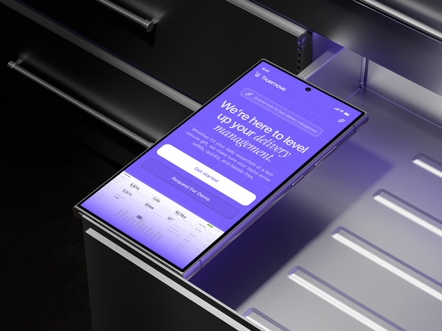 Delivery management SaaS website responsive design design product service startup ui ux web website