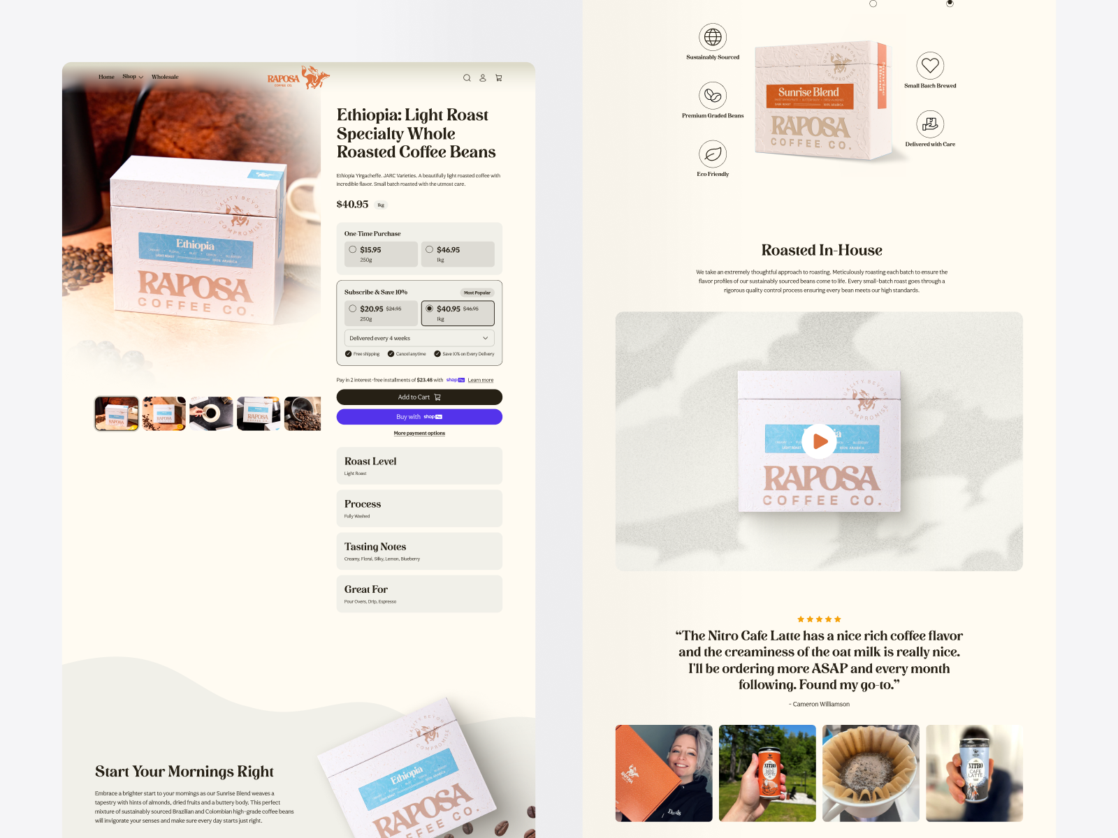 Raposa product page design b2b branding cafe can coffee design illustration landing page product design saas ui uiux ux uxdesign web design website design