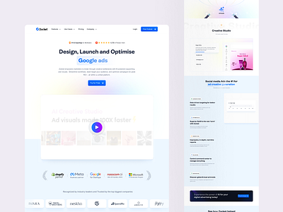 Zocket AI home page design b2b branding design illustration landing page design product design saas ui uiux ux uxdesign web design website design