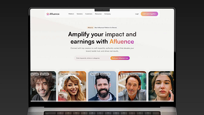 Afluence — Influencer Marketing Made Effortless animation branding creator platform design designer portfolio designwithpurpose digital platform influencer marketing landing landing page design product design productdesign ui ui design uiux ux design web design