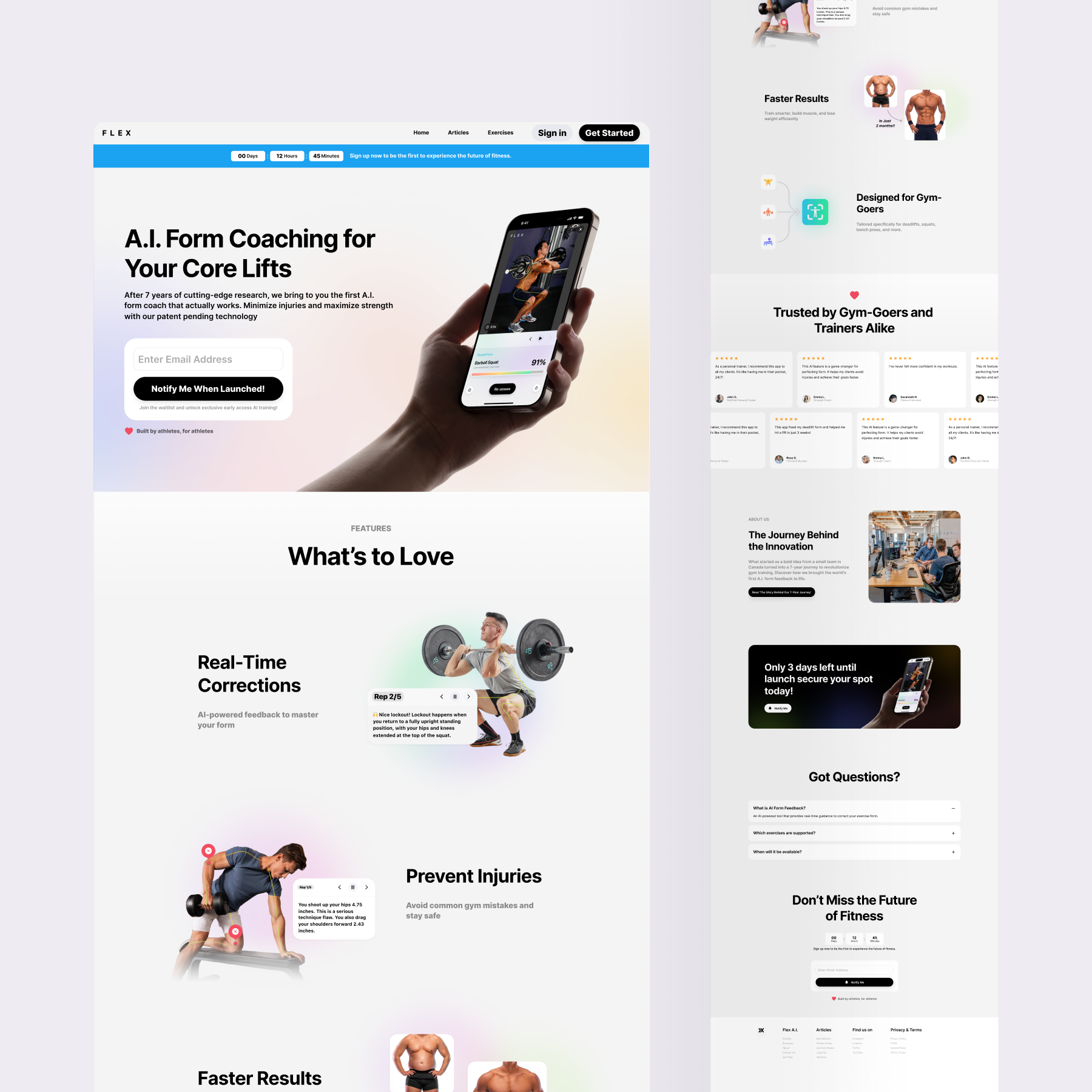 FlexAI feature page design (Light) ai app landing page artificial intelligence b2b branding design illustration landing page mobile app landing page product design saas ui uiux ux uxdesign web design website design