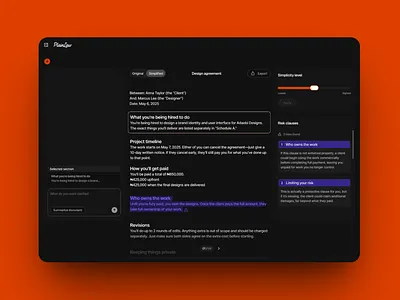 Making Legal Stuff Less Legal with PlainLaw ai aitool creative design legaltech product design saas ui uidesign ux uxdesign
