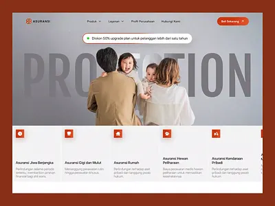 Landing Page - Insurance Part III card clean insurance landing page layout megazine motion graphics ui ux website