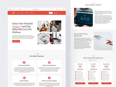 LMS Platform Website Landing Page ai website landing page design landingpage learning platform lms ui design uiux website design