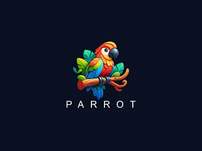 Parrot Logo bird bird logo brand branding flying parrot identity logo logo design parrot parrot bird parrot brand parrot logo parrot vector parrots