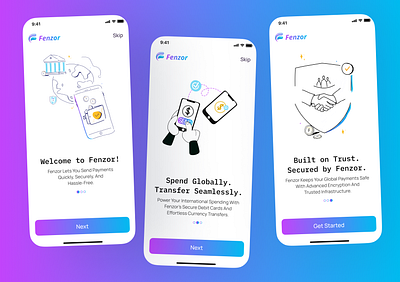 Fenzor - A Finance App Onboarding UI Design smartbanking