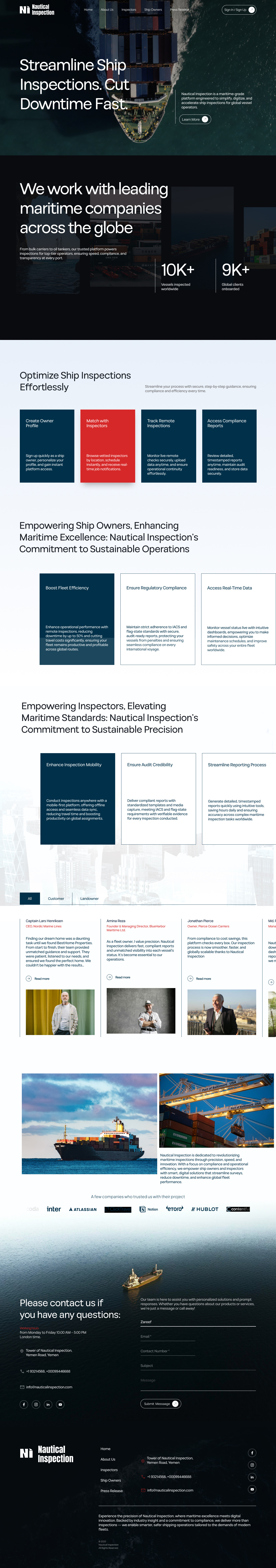 Ship Inspection website landing page branding design figma graphic design inspection landing logo page photoshop ship typography ui uiux ux website