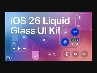 Apple Liquid Glass iOS 26 – Control Center UI Kit apple design clean design control center design system figma frosted glass glassmorphism high fidelity interface design ios ios26 liquid glass mobile app mobile ui product design ui uikit user interface ux