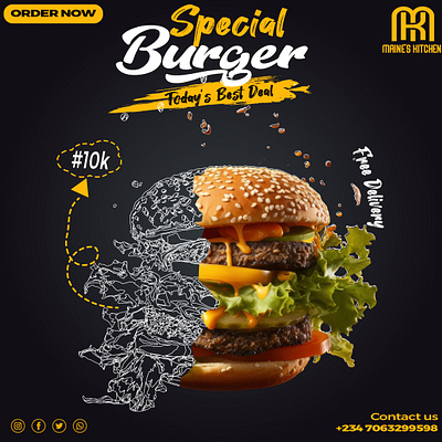 Special Burger adobe illustrator graphic design poster social media post