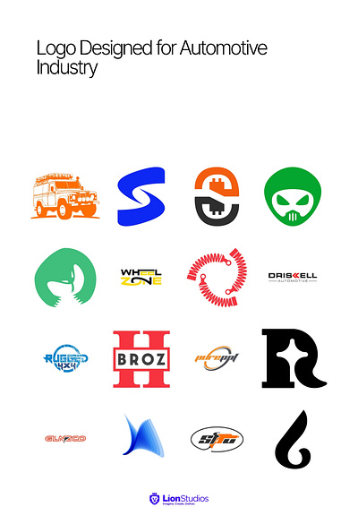 16 Bold Logo Designs I Created for the Automotive Industry. car car repair car wash custom dynamic electric ev flat garage handmade jeep lettermark logo logo design mechanical minimal modern symbolic tire wheel