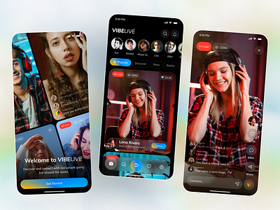 Live Stream Social Media App app app design creatorapp ios livestream livestreamapp livevideoapp mobile mobile app mobile ui socialapp socialmedia socialmediaapp streaming ui ui design uiux