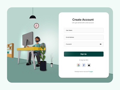 Sign Up Web Design animation design landing page motion graphics ui vector