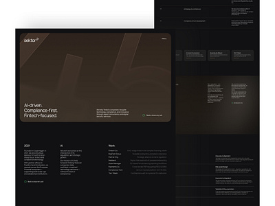 sektor45 - Fintech Advisory Platform ai b2bdesign compliance consulting darkmode financialtechnology fintech minimalism ui