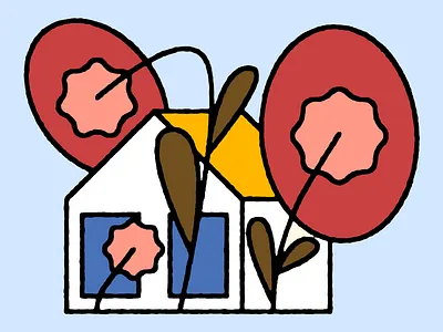 House flower home house illustration plant