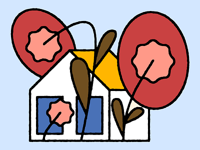 House flower home house illustration plant