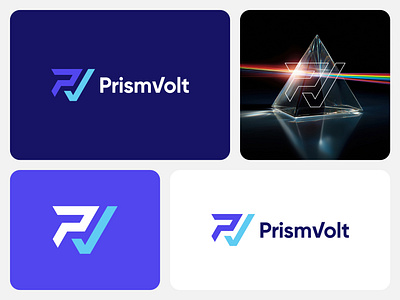 Prism logo design | P+V lettermark 3d brand guideline brand identity brand logo branding business logo illustration logo logo design logofolio logotype minimal logo minimalist logo modern logo p lettermark p logo prism logo typography ui vector