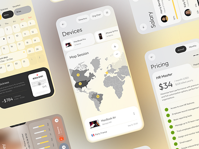 App Design Modern HR Platform app app design cards layout clean ui design employee management flat design hr management hr platform interface ios mobile app mobile app design product design productivity app saas app ui ux