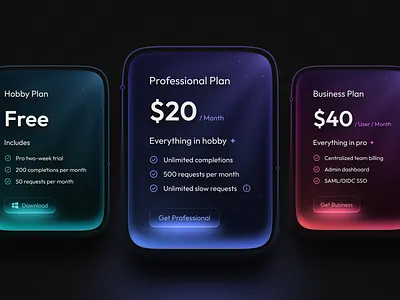 Pricing cards cards components dialog glowing cards modal plans pricing stars ui user experience user interface ux