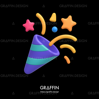 GRAFFIN – Party Popper 3D Icon holiday