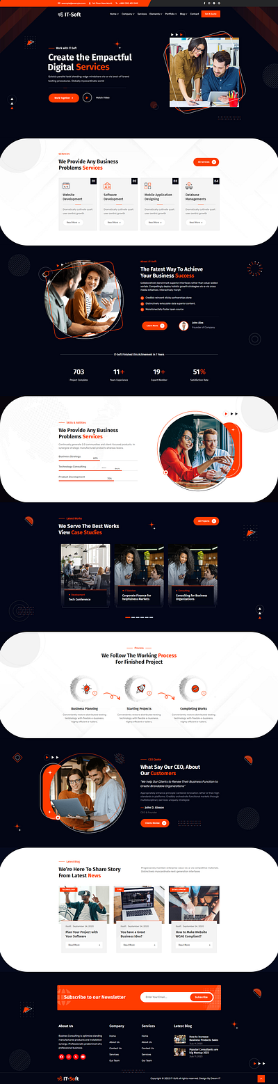 IT-Soft - IT Solutions & Business Consulting WordPress Theme branding graphic design illustration vector