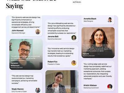 Testimonials Section - Web Design figma figma design framer landing page design landing ui minimalistic section testimonials testimonials section testimonials ui ui ui design ui designer uiux web design web design ui web ui website design