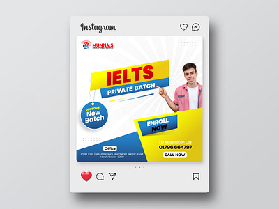 IELTS Private Batch Social Media Poster Design coaching class design