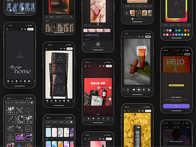 Photo & Video Editor — iOS App UI app design clean ui content creation creative tools dark mode design for creators filters interface design ios media editing minimal ui mobile app motion photo editor ui design ux design video editor visual editor