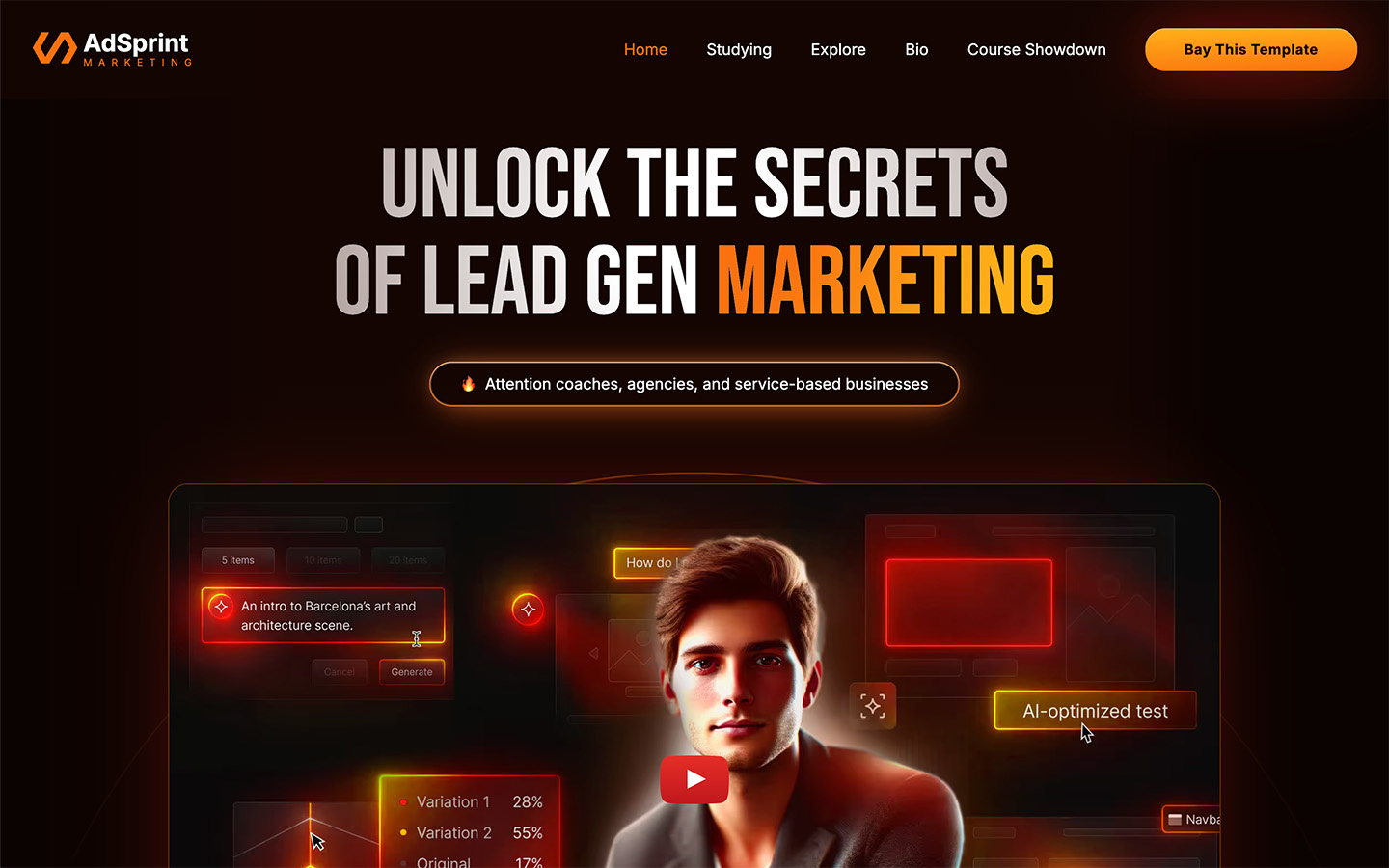 AdSprint - Education Webflow Template animation education interaction landing page long grid lottie marketing portfolio webflow webflow template webflow templates