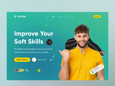 E-learning Platform Website Header branding business creative e learning e learning website header design interface design learning website professional soft skills website ui ui design ui header ui ux design uiux user experience user interface ux design website design website header