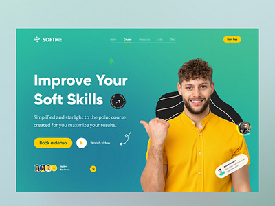 E-learning Platform Website Header branding business creative e learning e learning website header design interface design learning website professional soft skills website ui ui design ui header ui ux design uiux user experience user interface ux design website design website header