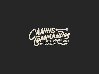 Canine Commandos Logo Design bone brand branding design dog font graphic hand made identity logo logotype merch merchandise pet rustic style type typography vintage visual