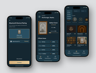 Adhan Clock - Smart Islamic Art & Prayer App Concept appdesign conceptdesign dribbble interfacedesign mobile app productdesign uidesign uiux userexperience uxdesign